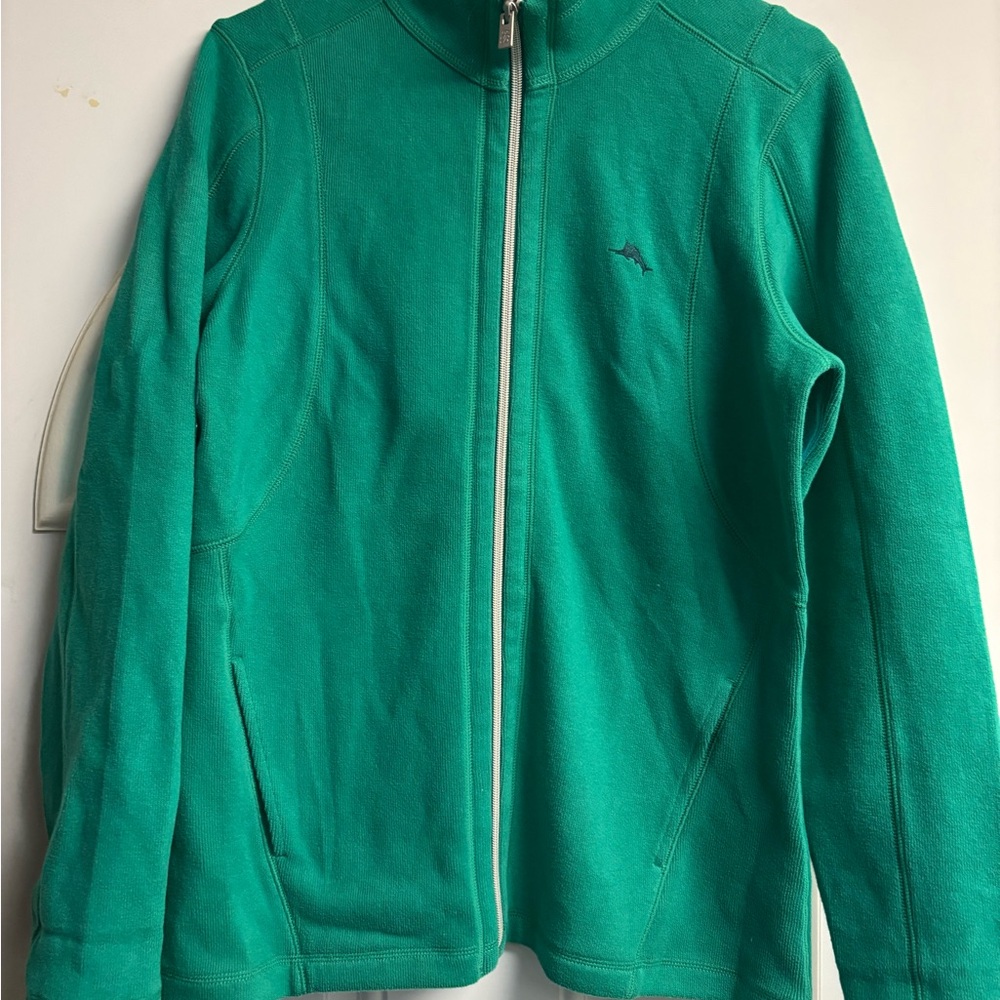 Tommy Bahama Green Full-Zip Sweater